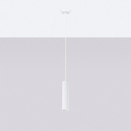 Lampa wisząca KARBON 1 biały + 1x Żarówka LED GU-10 4000K Zimna 7W 530lm