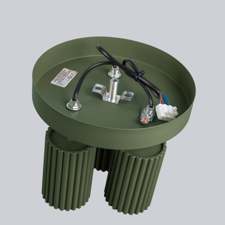 Plafon KARBON 3P zielony oliwkowy + 3x Żarówka LED GU-10 4000K Zimna 7W 530lm