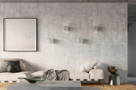 Kinkiet LEO beton + 1x Żarówka LED E27 4000K Zimna 7,5W 650lm