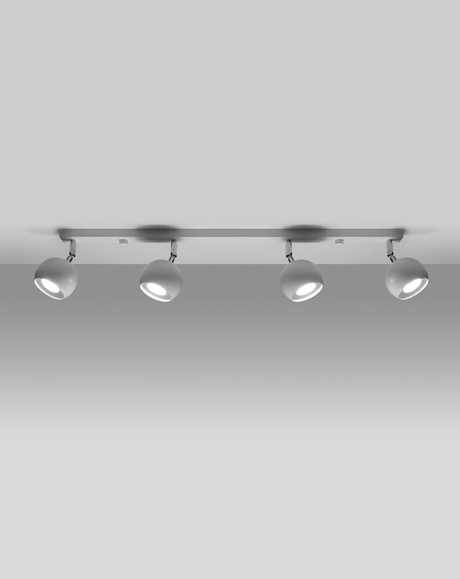 Plafon OCULARE 4L biały + 4x Żarówka LED GU-10 4000K Zimna 7W 630lm