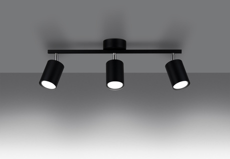 Plafon LEMMI 3 czarny 3x Żarówka LED GU-10 4000K Zimna 7W 530lm