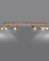 Plafon BERG 6 naturalne drewno + 6x Żarówka LED GU-10 4000K Zimna 7W 630lm