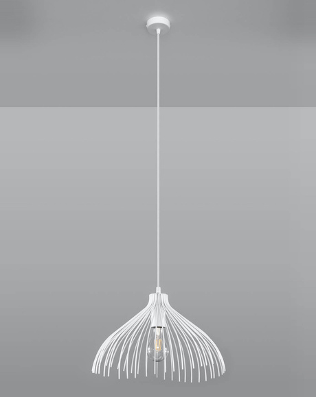 Lampa wisząca UMB biała + 1x Żarówka LED E27 4000K Zimna 7,5W 650lm