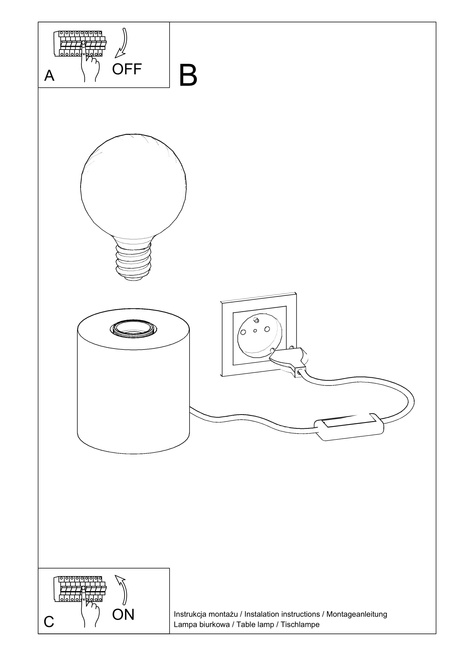 Lampa biurkowa SALGADO beton + 1x Żarówka LED E27 4000K Zimna 7,5W 650lm