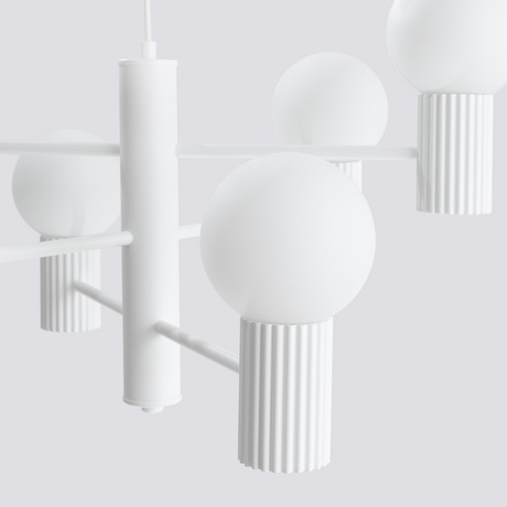 Żyrandol HALO 6 biały + 6x Żarówka LED G9 4000K Zimna 4,5W 460lm