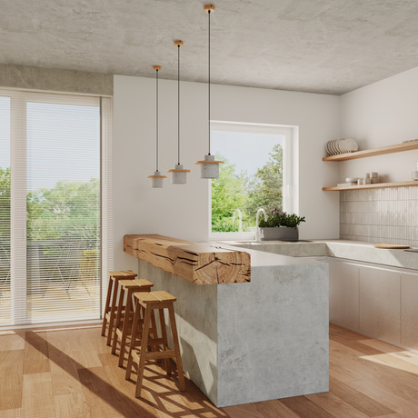 Lampa wisząca MAB beton + 1X Żarówka LED E27 3000K 7W 760lm