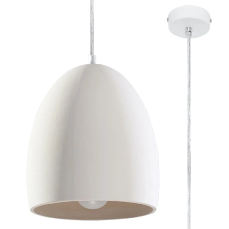 Lampa wisząca ceramiczna FLAWIUSZ biała