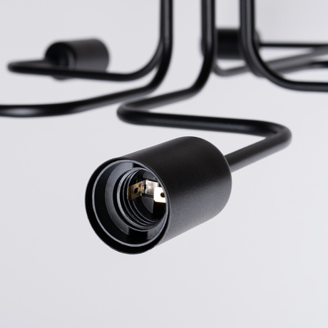 Żyrandol VECTOR 6 czarny + 6X Żarówka LED E27 3000K 7W 760lm