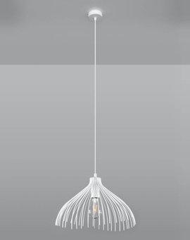 Lampa wisząca UMB biała + 1x Żarówka LED E27 4000K Zimna 7,5W 650lm