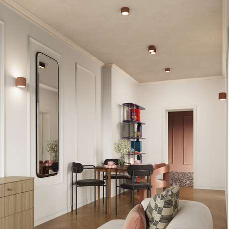 Plafon AURA 1 mocca Gx53 + 1X Żarówka LED GX53 3000K 8W 720lm