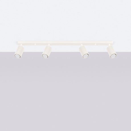 Plafon KARBON 4L beżowy + 4x Żarówka LED GU-10 3000K Ciepła 7W 510lm