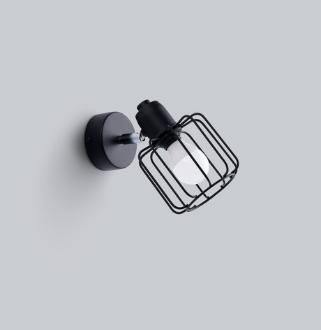 Kinkiet BELUCI 1 czarny + 1x Żarówka LED E14 3000K Ciepła 7,5W 620lm