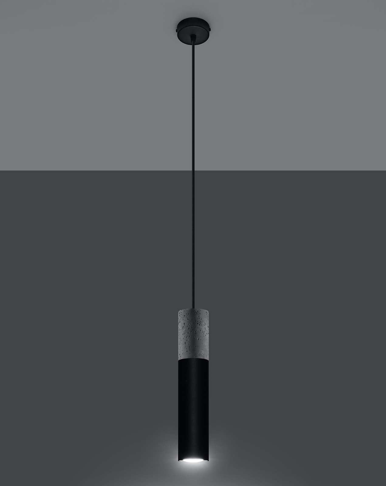 Lampa wisząca BORGIO 1 czarna + 1x Żarówka LED GU-10 4000K Zimna 7W 630lm