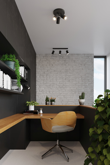 Plafon RING 3P czarny + 3x Żarówka LED GU-10 4000K Zimna 7W 630lm