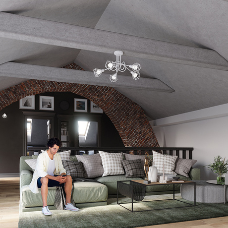 Kinkiet ARTEMIS 1 biały + 1x Żarówka LED E14 4000K Zimna 7,5W 680lm