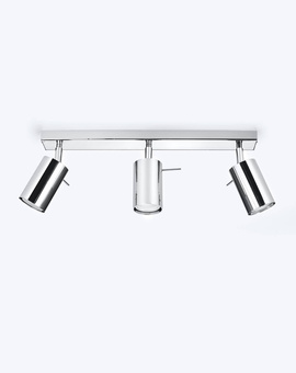 Plafon RING 3 chrom + 3x Żarówka LED GU-10 4000K Zimna 7W 630lm