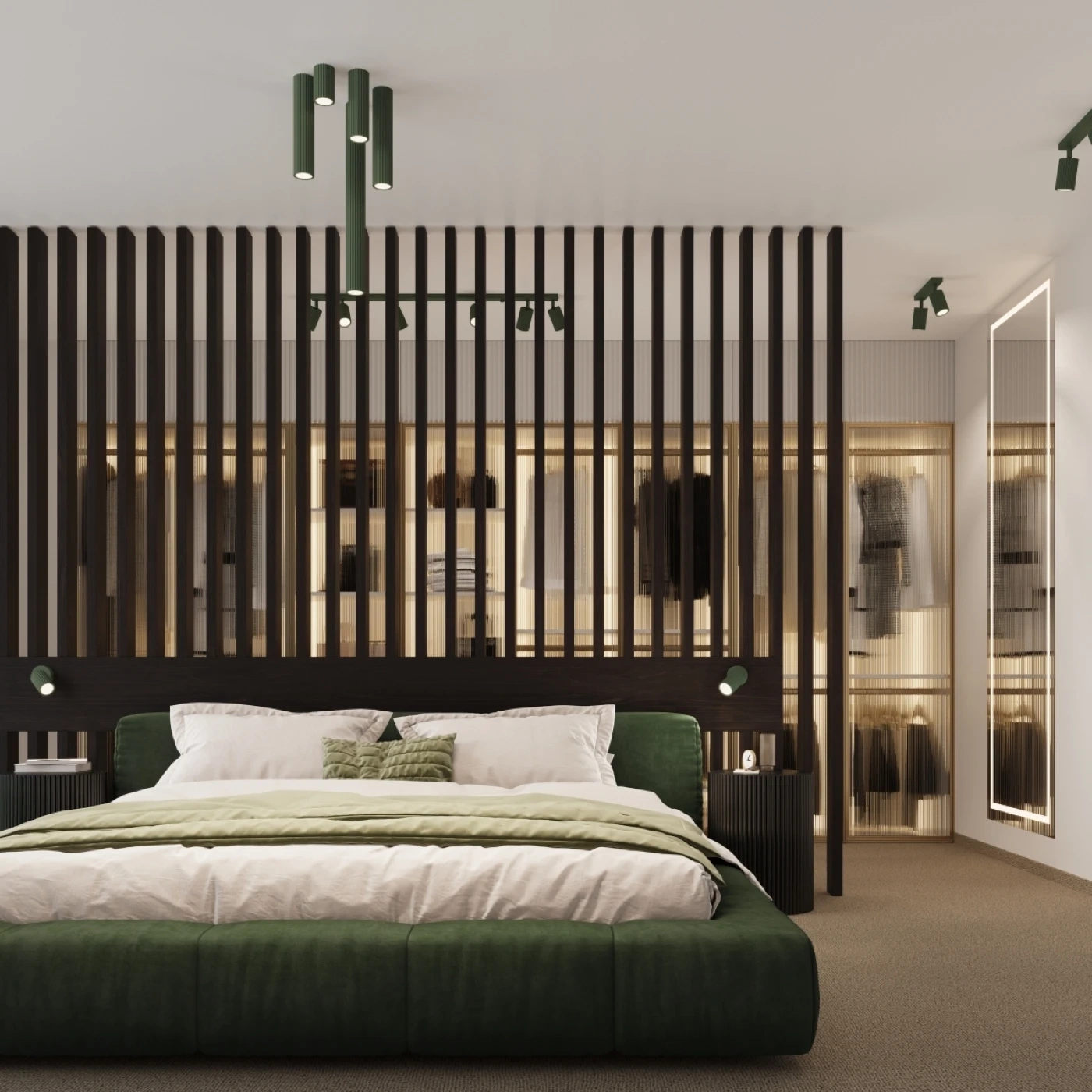 Plafon KARBON 40 zielony oliwkowy