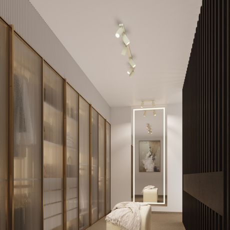 Kinkiet KARBON beżowy z włącznikiem + 1x Żarówka LED GU-10 3000K Ciepła 7W 510lm