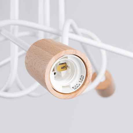 Żyrandol EMBER 5 biały + 5x Żarówka LED E27 4000K Zimna 7,5W 690lm