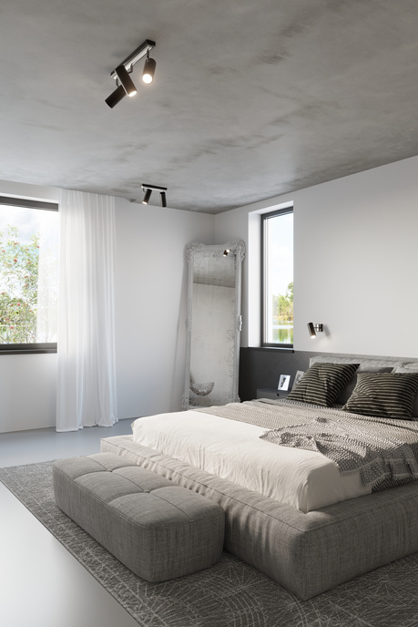 Plafon DIREZIONE 2 czarny + 2x Żarówka LED GU-10 3000K Ciepła 7W 620lm