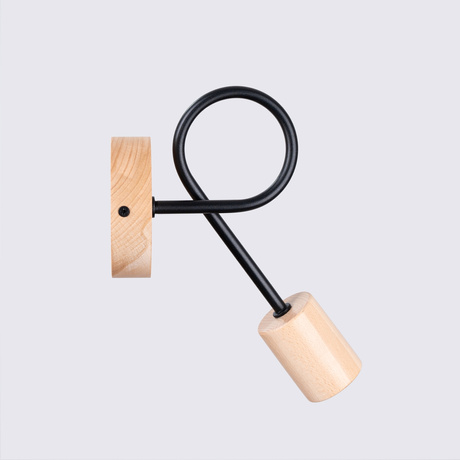 Kinkiet EMBER czarny + 1x Żarówka LED E27 4000K Zimna 7,5W 690lm