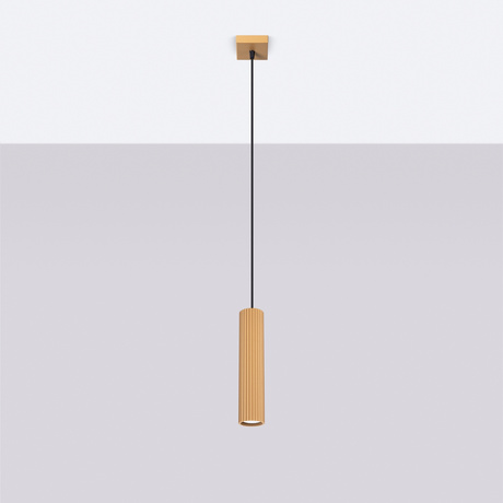 Lampa wisząca KARBON 1 złoty + 1x Żarówka LED GU-10 3000K Ciepła 7W 510lm