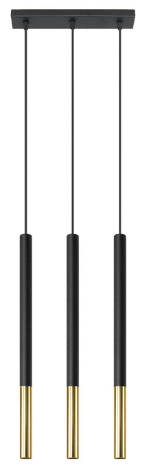 Lampa wisząca MOZAICA 3L czarny/złoto + 3x Żarówka LED G9 4000K Zimna 4,5W 530lm