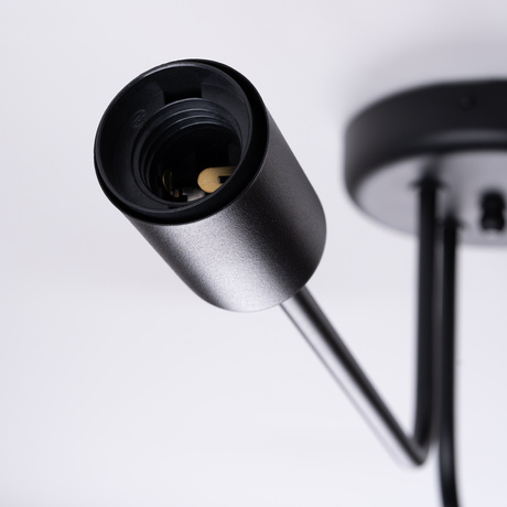 Żyrandol VECTOR 4 czarny + 4X Żarówka LED E27 3000K 7W 760lm