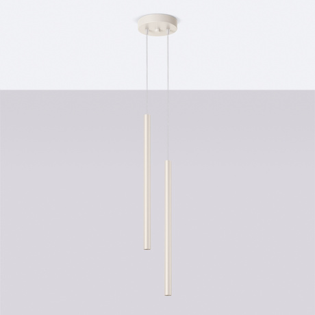 Lampa wisząca PASTELO 2 beżowa + 2x Żarówka LED G9 3000K Ciepła 4,5W 450lm