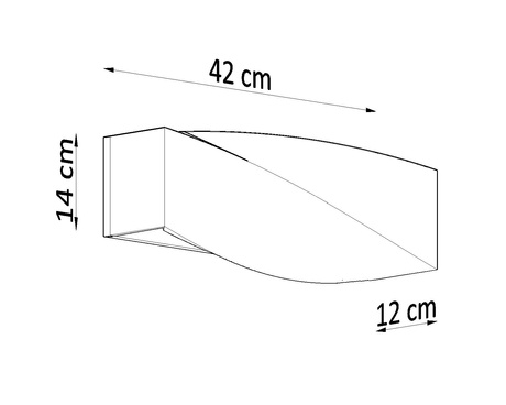 Kinkiet ceramiczny SIGMA czarny + 1x Żarówka LED E27 3000K Ciepła 7,5W 620lm