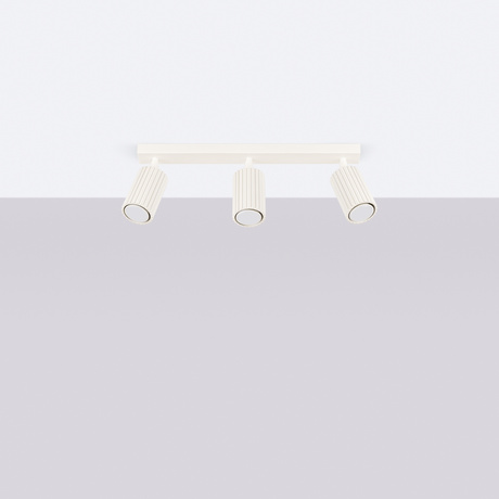 Plafon KARBON 3L beżowy + 3x Żarówka LED GU-10 4000K Zimna 7W 530lm