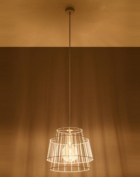 Lampa wisząca GATE biały + 1x Żarówka LED E27 3000K Ciepła 7,5W 620lm