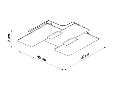 Plafon FABIANO + 3x Żarówka LED E27 3000K Ciepła 7,5W 620lm