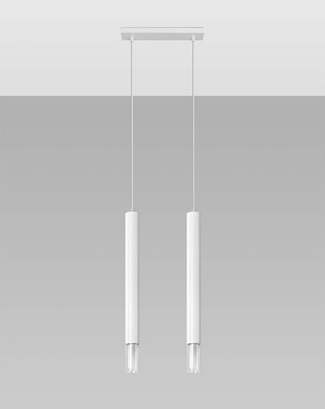 Lampa wisząca WEZYR 2 biała + 2x Żarówka LED G9 4000K Zimna 4,5W 530lm