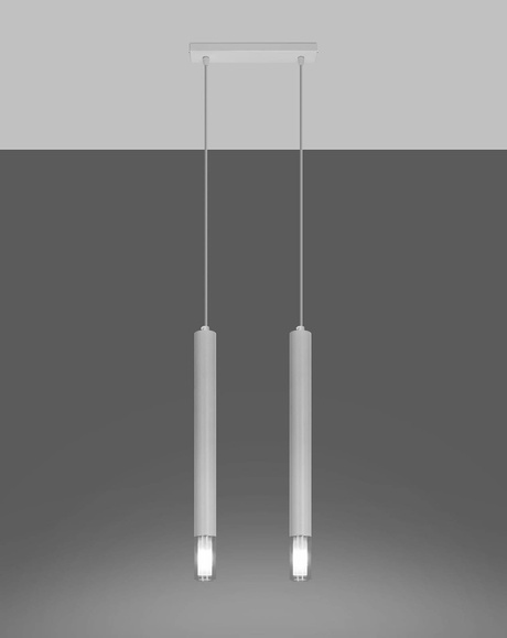 Lampa wisząca WEZYR 2 biała + 2x Żarówka LED G9 4000K Zimna 4,5W 530lm