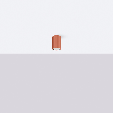 Plafon KARBON 10 ochra czerwona + 1x Żarówka LED GU-10 4000K Zimna 7W 530lm