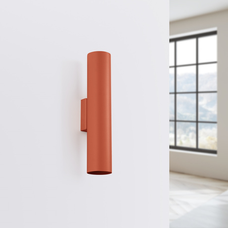 Kinkiet LAGOS 2 ochra czerwona + 2x Żarówka LED GU-10 3000K Ciepła 7W 510lm