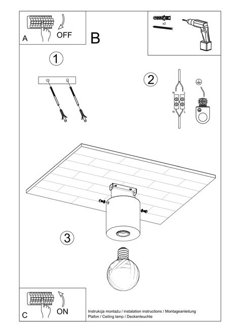 Plafon SALGADO naturalne drewno +1x Żarówka LED E27 4000K Zimna 7,5W 650lm