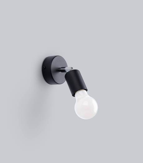 Kinkiet FORNES 1 czarny + 1x Żarówka LED E27 3000K Ciepła 7,5W 620lm