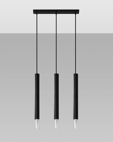 Lampa wisząca WEZYR 3 czarna + 3x Żarówka LED G9 3000K Ciepła 4,5W 510lm