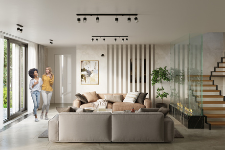 Plafon NERO 2 czarny/chrom + 2x Żarówka LED GU-10 4000K Zimna 7W 630lm