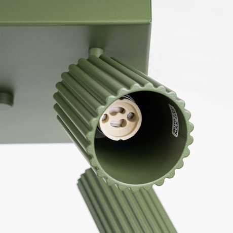 Plafon KARBON 4 zielony oliwkowy + 4x Żarówka LED GU-10 4000K Zimna 7W 530lm