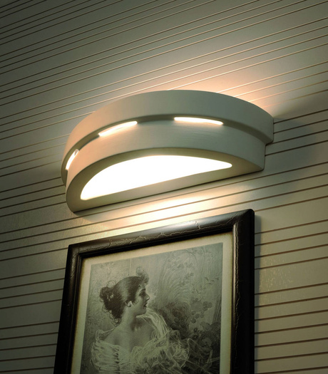 Kinkiet ceramiczny HELIOS biały + 1x Żarówka LED E27 3000K Ciepła 7,5W 620lm