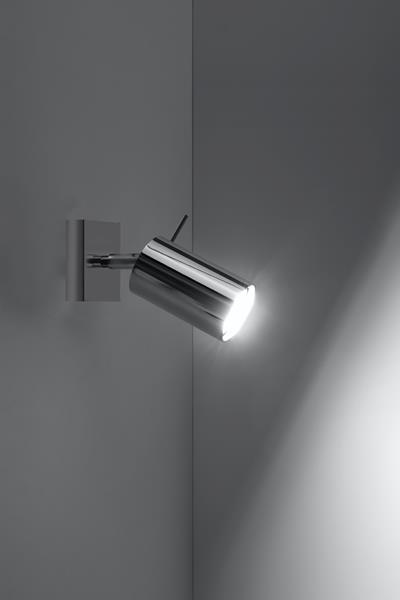 Kinkiet RING chrom + 1x Żarówka LED GU-10 3000K Ciepła 7W 620lm