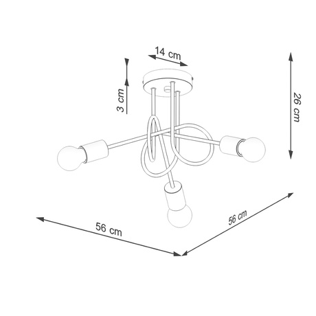 Żyrandol EMBER 3 biały + 3x Żarówka LED E27 4000K Zimna 7,5W 690lm