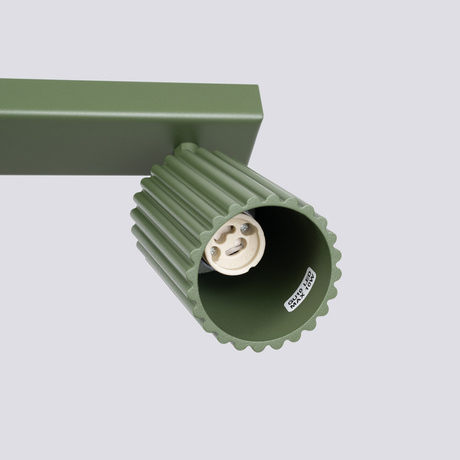 Plafon KARBON 4L zielony oliwkowy + 4x Żarówka LED GU-10 3000K Ciepła 7W 510lm