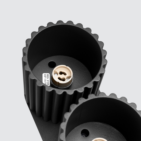 Plafon AURA 2 czarny GU10 + 2X Żarówka LED GU-10 4000K Zimna 7W 530lm