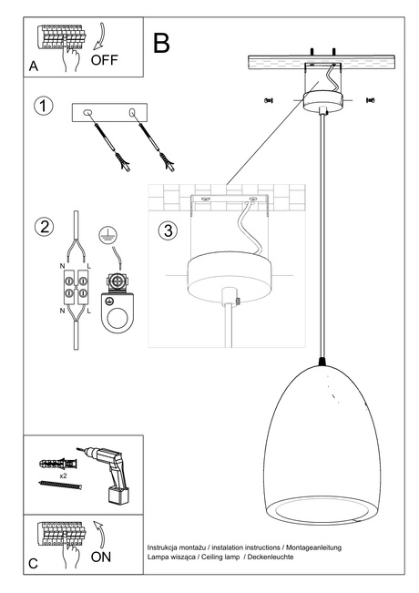 Lampa wisząca ceramiczna BUKANO biała+1x Żarówka LED E27 3000K Ciepła 7,5W 620lm