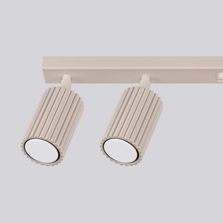 Plafon KARBON 6L taupe + 6X Żarówka LED GU-10 4000K Zimna 7W 530lm