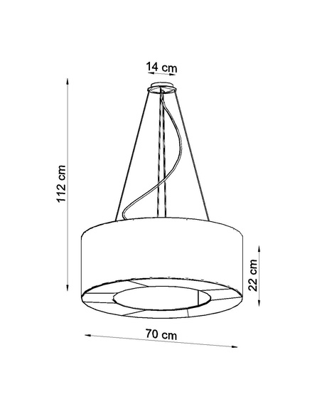 Żyrandol SATURNO 70 czarny + 6x Żarówka LED E27 4000K Zimna 7,5W 650lm